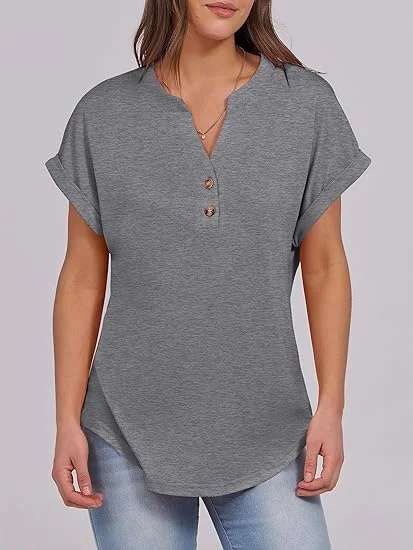 T-shirts Femmes Décontracté Plain Été Coton Micro-élasticité Manches Courtes Régulier Trapèze Régulier