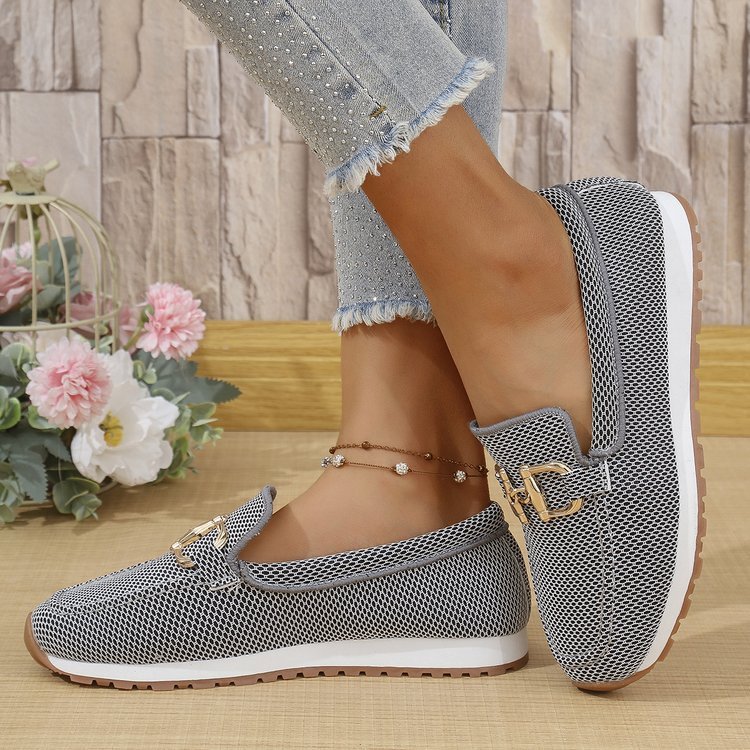Chaussures Décontractées Femmes Décontracté Plain Toutes Les Saisons Polyester Quotidien à Talon Plat Bout Fermé Caoutchouc à Enfiler