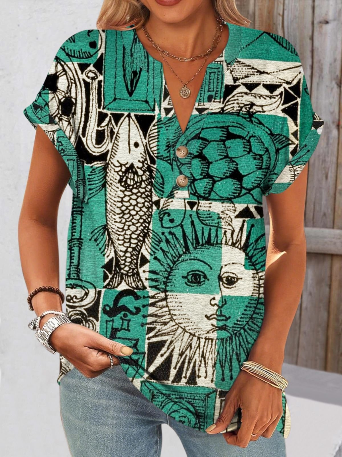 T-shirts Décontracté Floral Été Coton Micro-élasticité Quotidien Coupe Régulière Trapèze Régulier pour Femmes