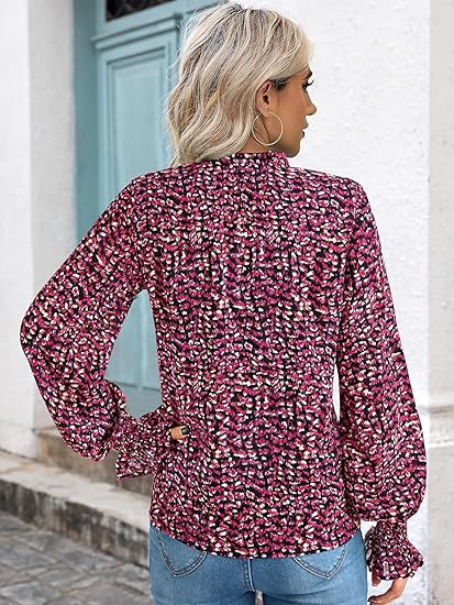 T-shirts Décontracté Floral Printemps / Automne Coton Col V Micro-élasticité Coupe Régulière Manches Longues Régulier pour Femmes