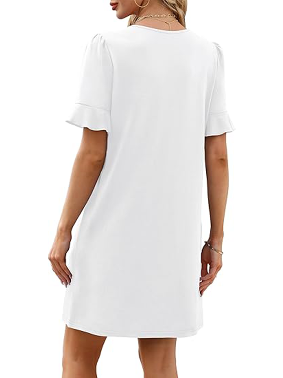 Femmes Géométrique Noir Col V Confortable Robe Mi-Longue Décontracté