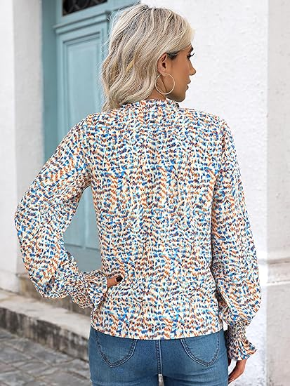 T-shirts Décontracté Floral Printemps / Automne Coton Col V Micro-élasticité Coupe Régulière Régulier Trapèze pour Femmes