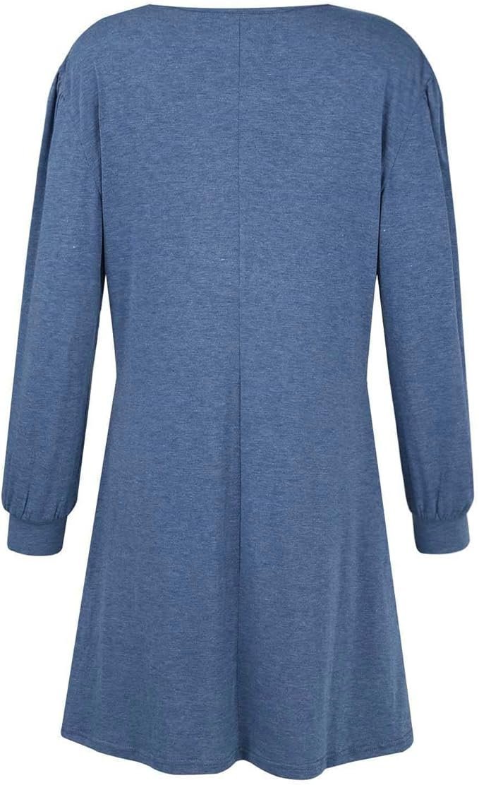 T-shirts Décontracté Plain Printemps / Automne Quotidien Coupe Régulière Manches Longues Mi-long Trapèze Régulier pour Femmes