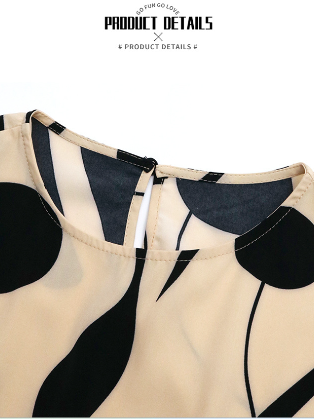 Femmes Abstrait Graphique Abricot Col V Confortable Imprimé Robe Mi-Longue Rétro