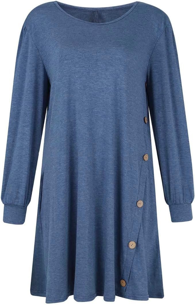T-shirts Décontracté Plain Printemps / Automne Quotidien Coupe Régulière Manches Longues Mi-long Trapèze Régulier pour Femmes
