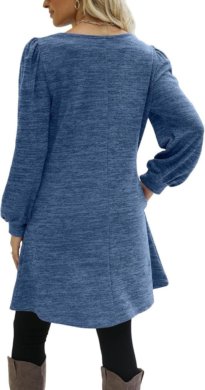 T-shirts Décontracté Plain Printemps / Automne Quotidien Coupe Régulière Manches Longues Mi-long Trapèze Régulier pour Femmes