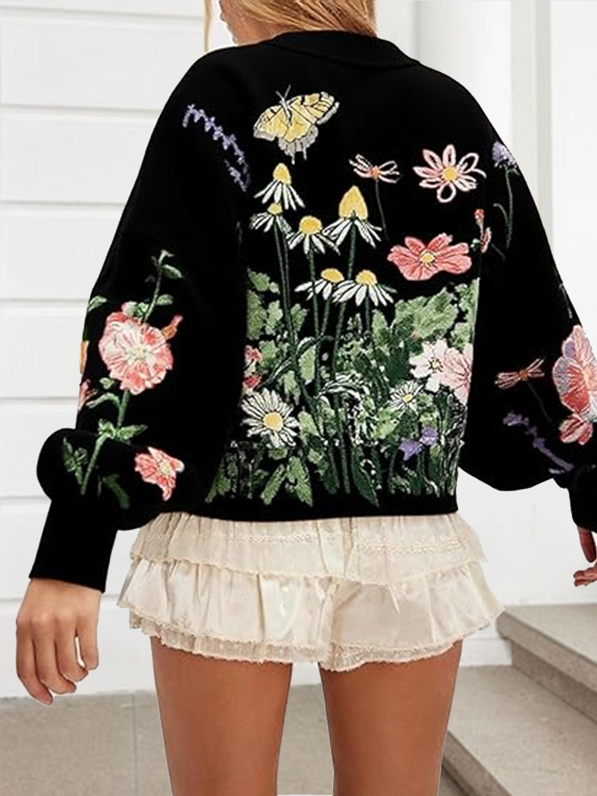Sweat-shirts Femmes Boho Floral Printemps / Automne Coton Micro-élasticité Quotidien Manches Longues Col Rond Droit