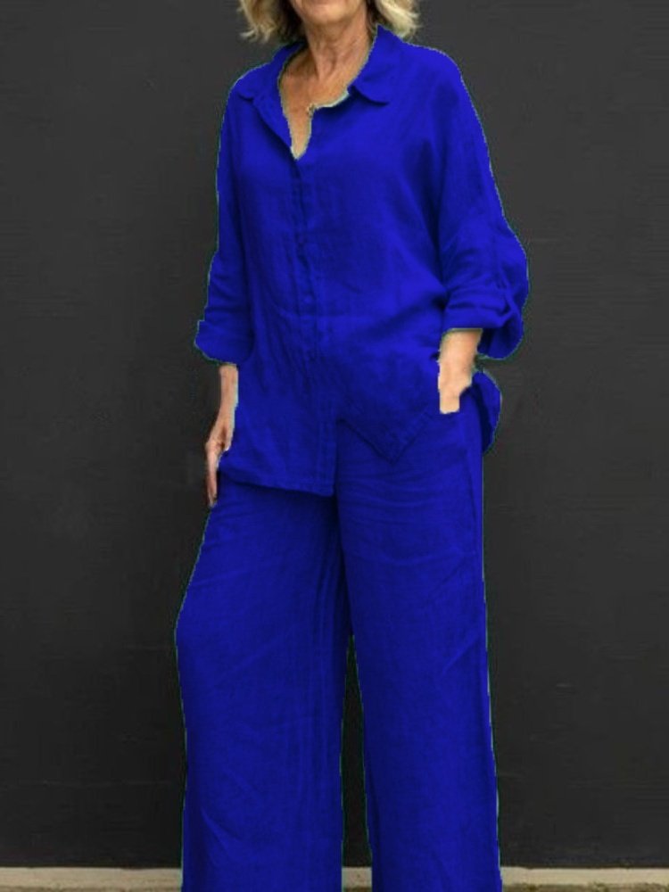Deux Pièces Ensembles Femmes Décontracté Plain Printemps / Automne Micro-élasticité Coupe Régulière avec Sangle Réglable Top Avec Pantalons Droit Régulier