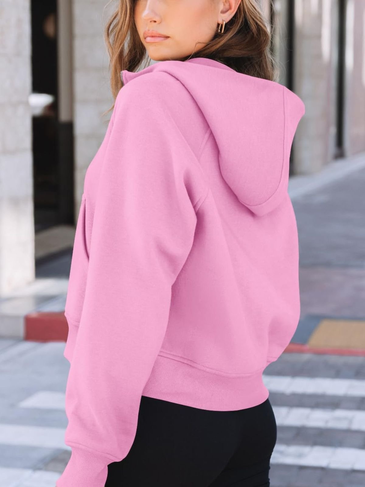 à Capuche Femmes Sportif Plain Printemps / Automne Coton Domestique Régulier Droit Régulier Col mi-ouvert