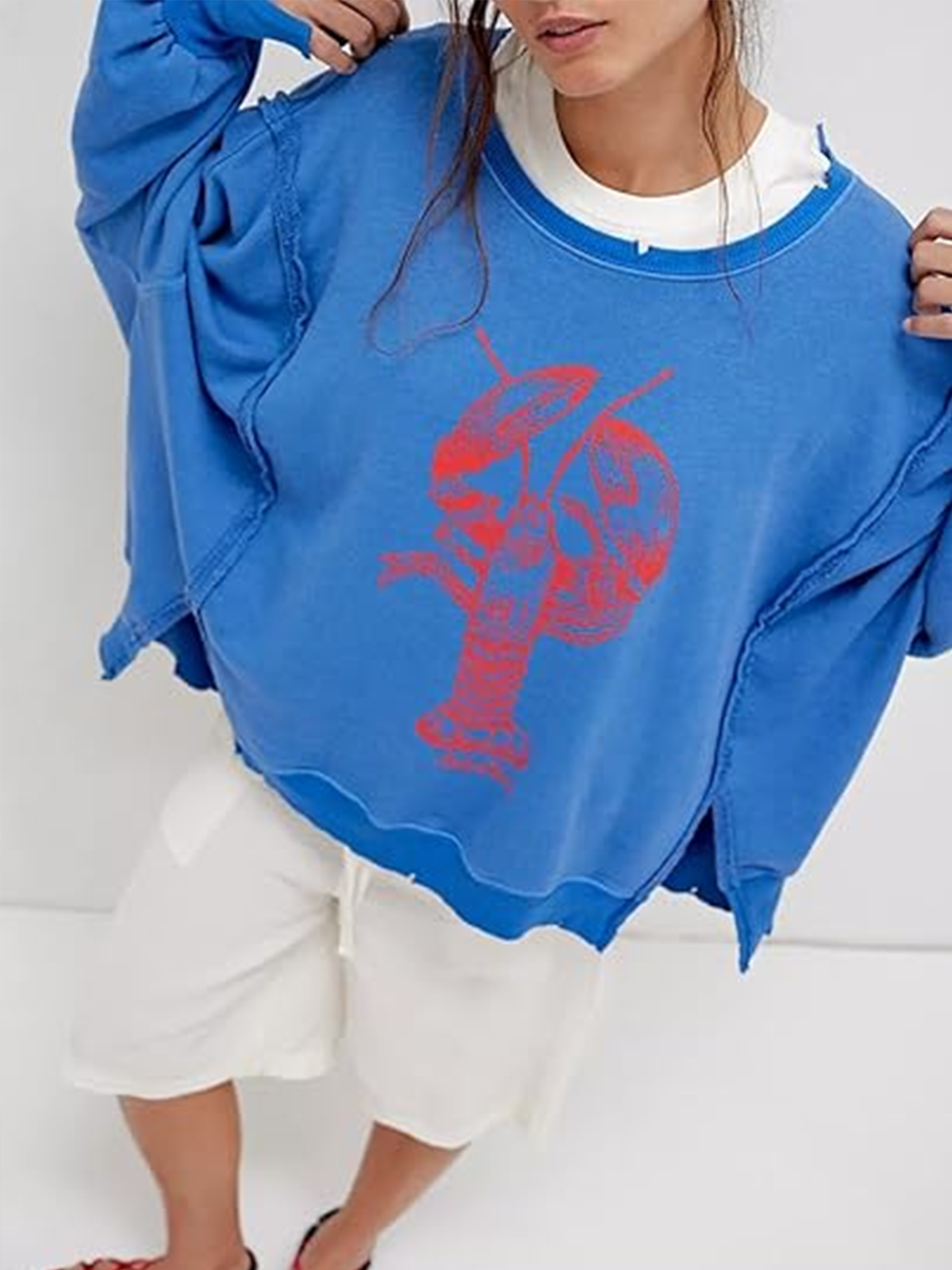 Sweat-shirts Boho Imprimé d'Animal Printemps / Automne Coton Domestique Manches Longues Régulier Droit Régulier pour Femmes