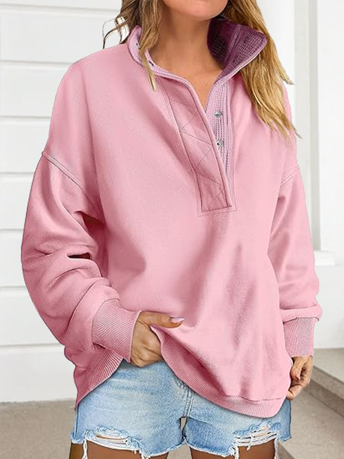 Sweat-shirts Femmes Décontracté Plain Printemps / Automne Polyester Micro-élasticité Domestique Manches Longues Col Rond Droit