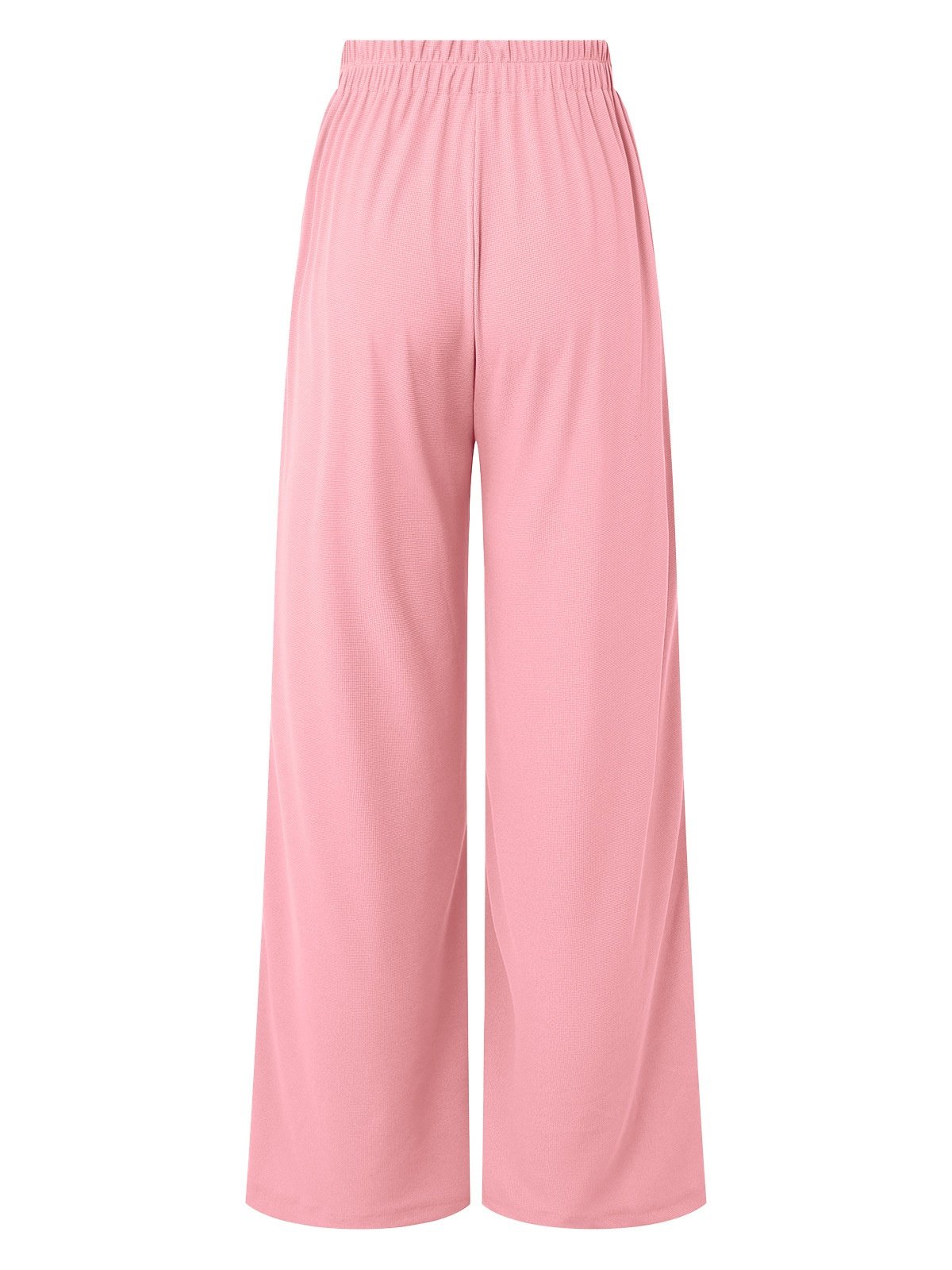 Pantalons Semi-formel Plain Printemps / Automne Polyester Joint Fendu Naturel Micro-élasticité Taille Élastique Régulier pour Femmes