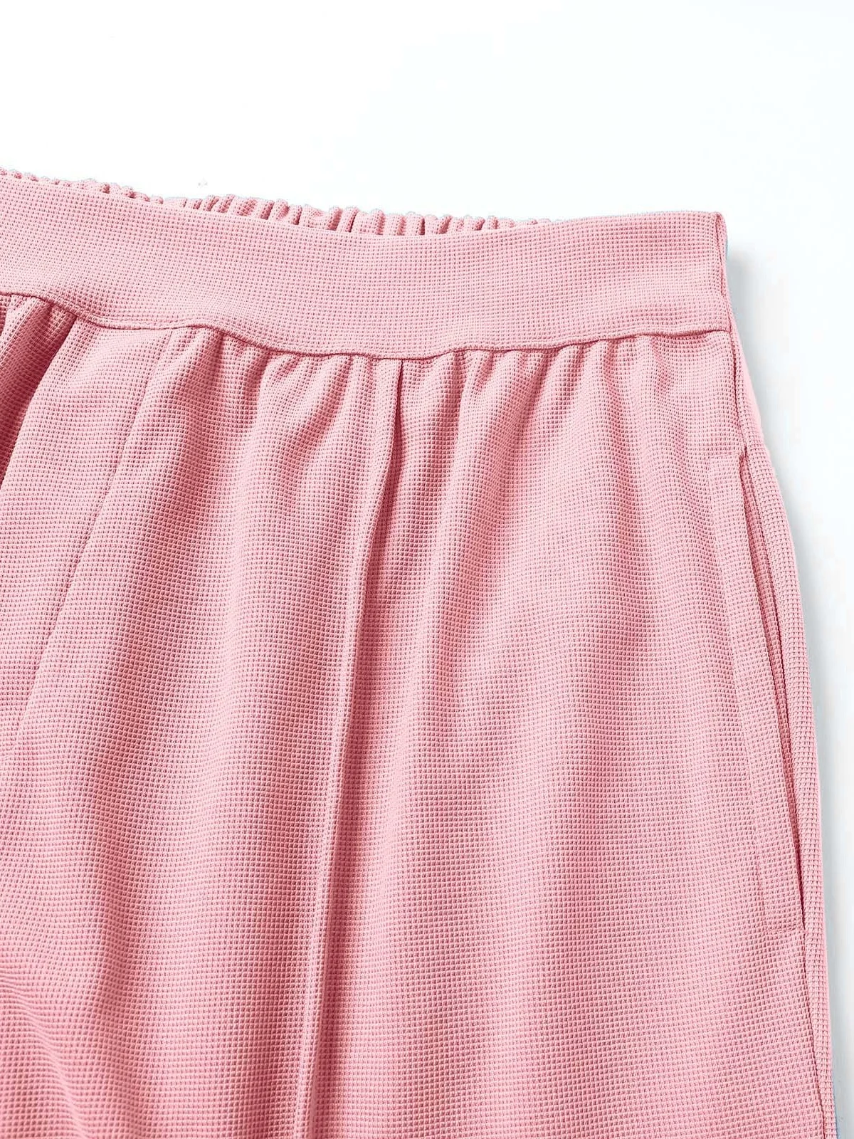 Pantalons Semi-formel Plain Printemps / Automne Polyester Joint Fendu Naturel Micro-élasticité Taille Élastique Régulier pour Femmes