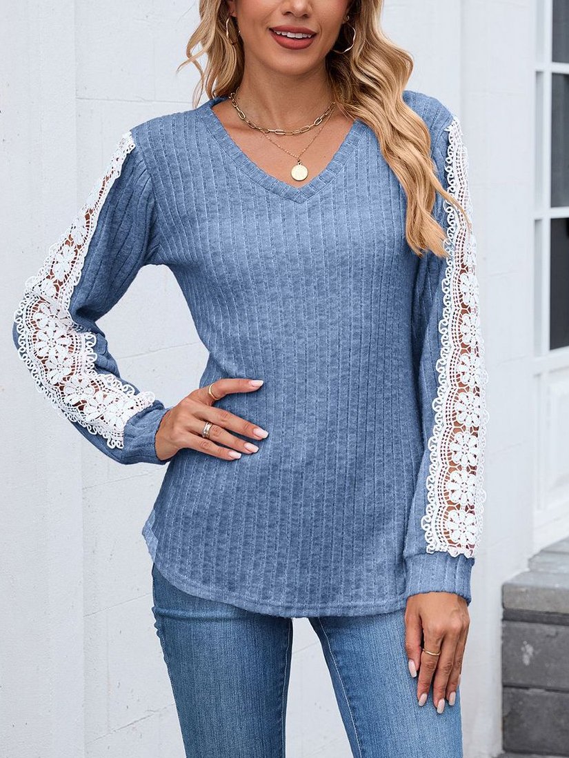 T-shirts Décontracté Plain Printemps / Automne Coton Micro-élasticité Quotidien Régulier Trapèze Régulier pour Femmes