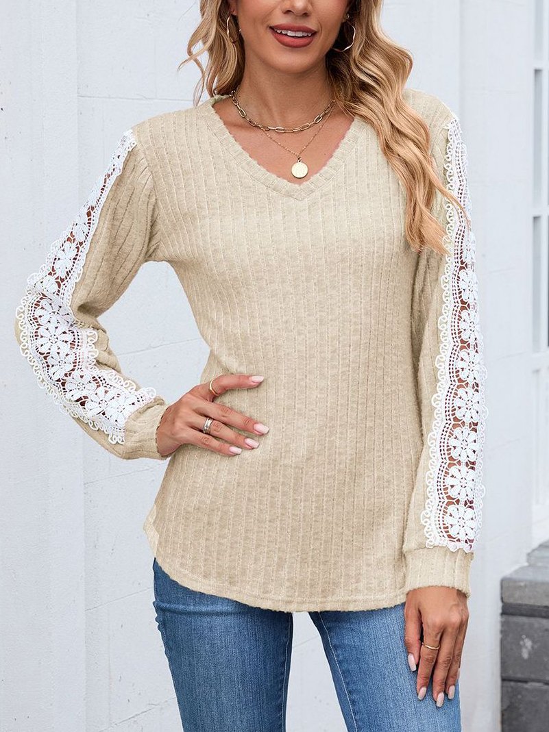 T-shirts Décontracté Plain Printemps / Automne Coton Micro-élasticité Quotidien Régulier Trapèze Régulier pour Femmes