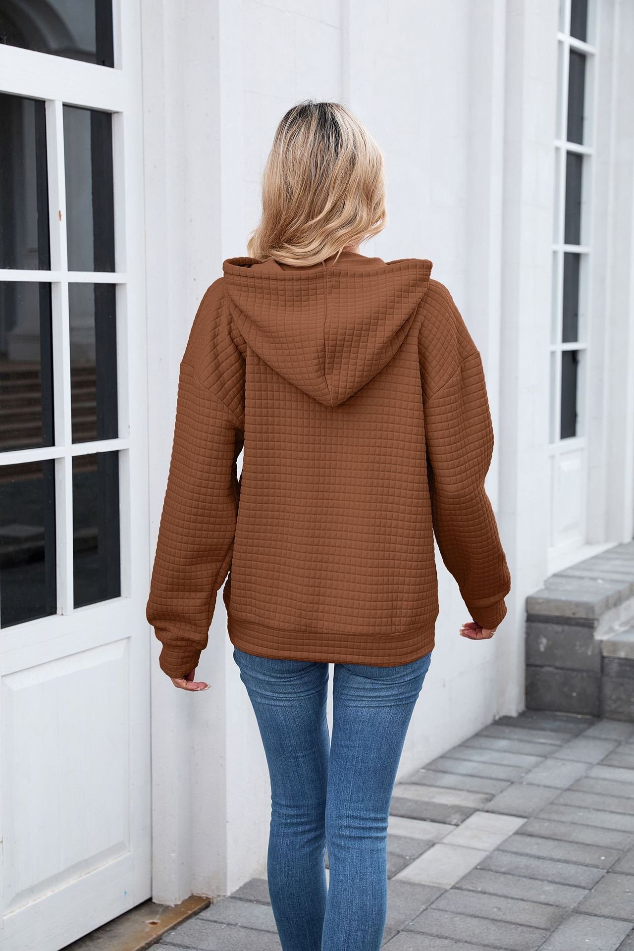 à Capuche Décontracté Plain Printemps / Automne Coton Micro-élasticité Coupe Régulière Régulier Trapèze Régulier pour Femmes