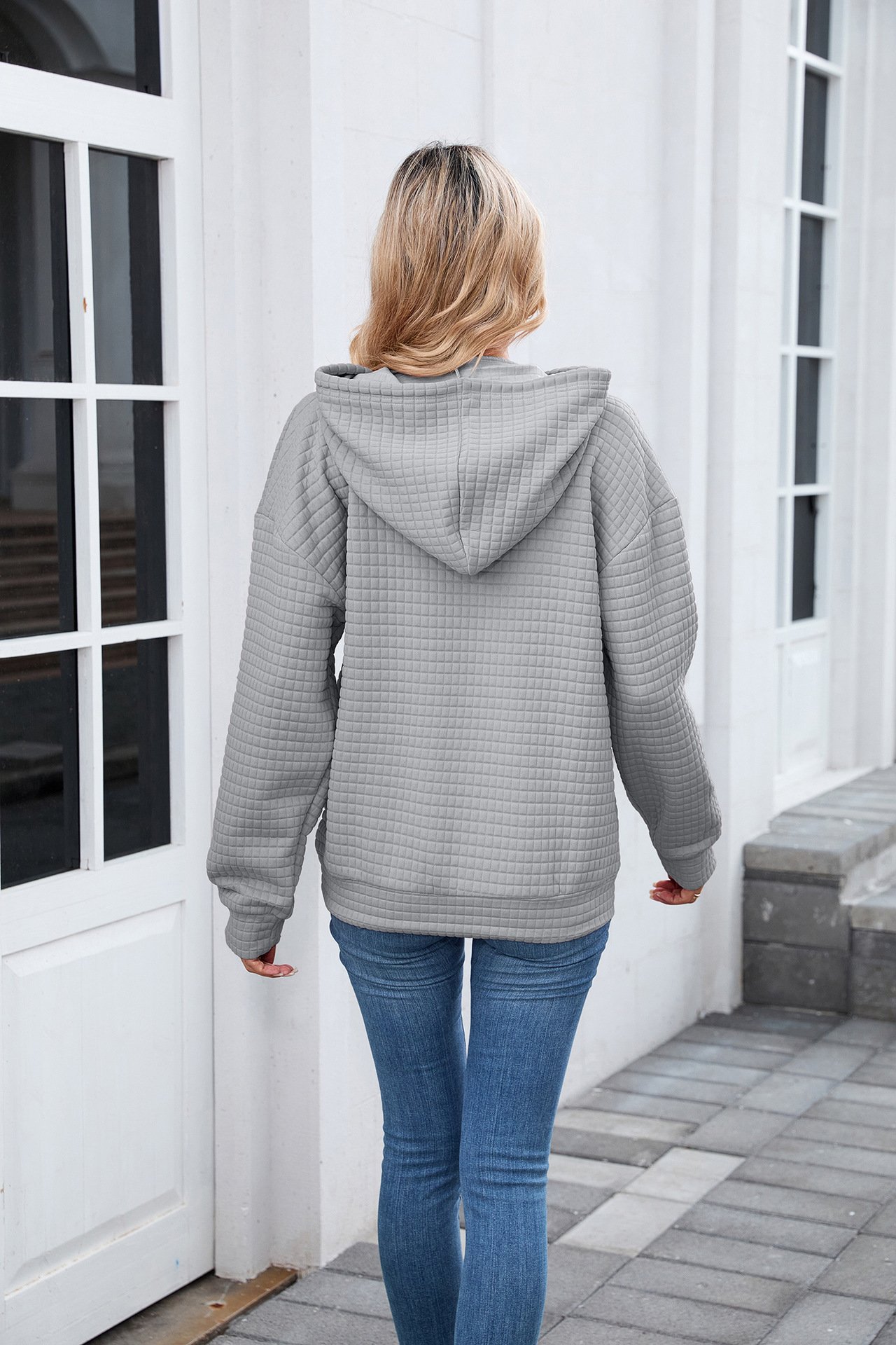à Capuche Décontracté Plain Printemps / Automne Coton Micro-élasticité Coupe Régulière Régulier Trapèze Régulier pour Femmes