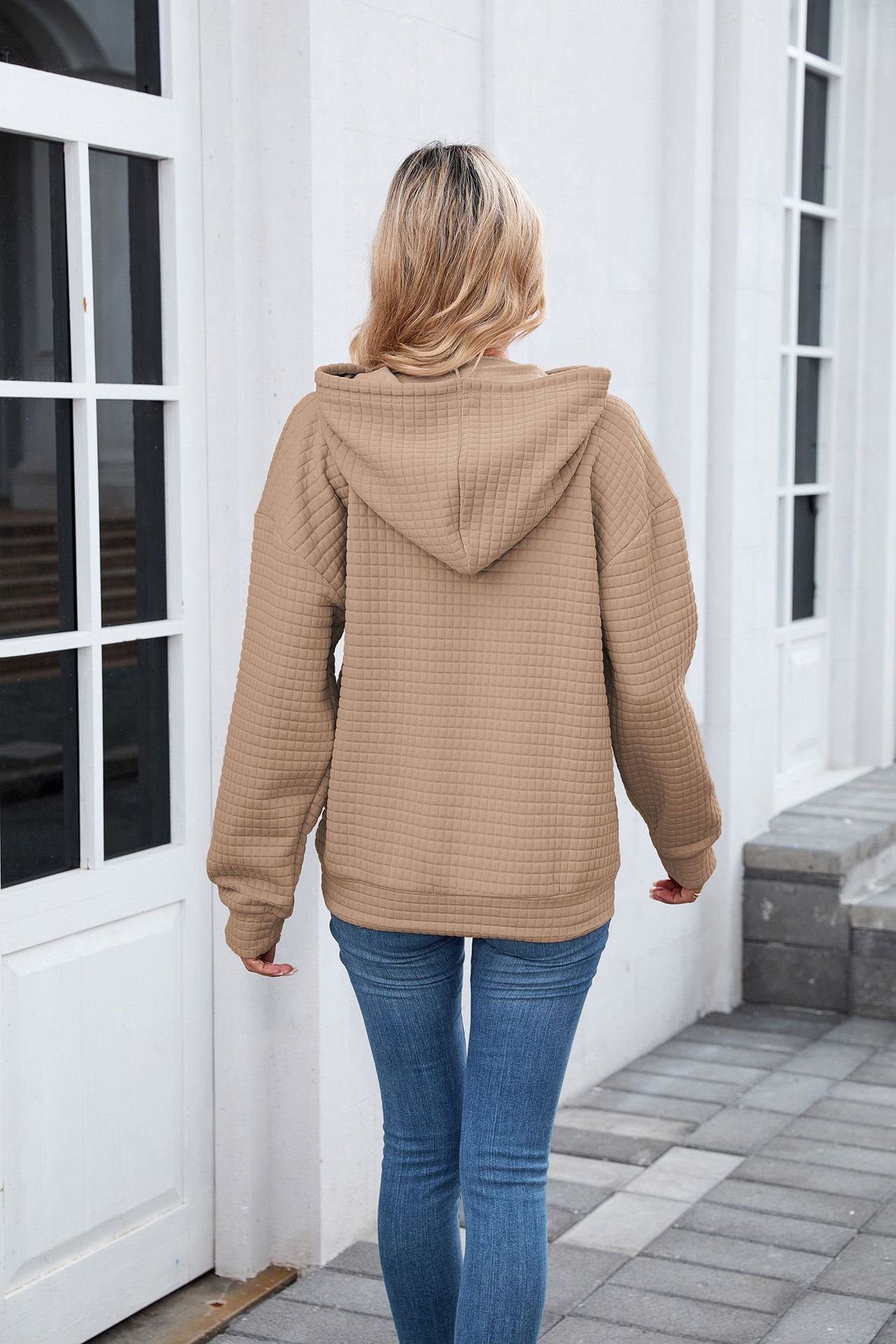 à Capuche Décontracté Plain Printemps / Automne Coton Micro-élasticité Coupe Régulière Régulier Trapèze Régulier pour Femmes