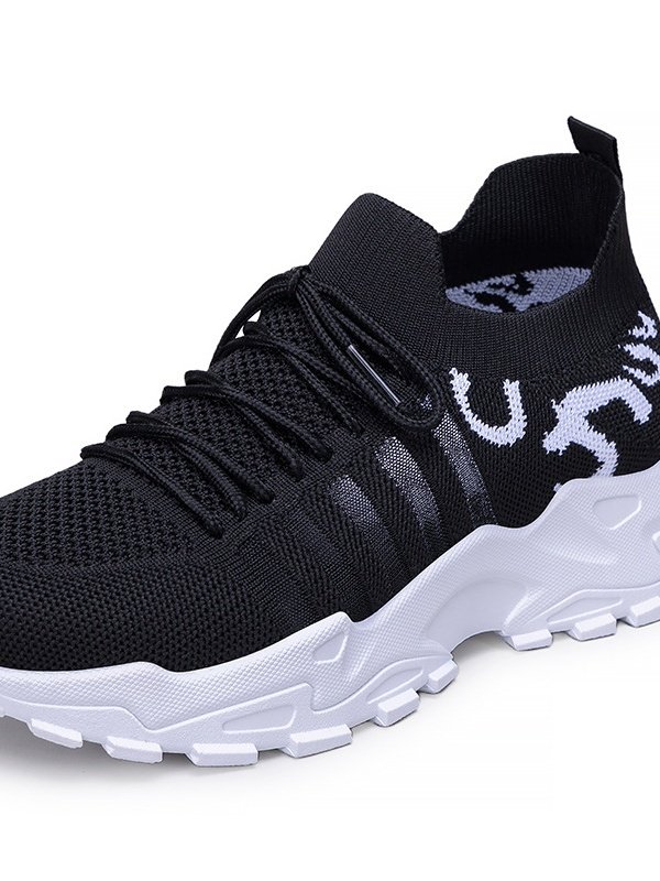 Chaussures Décontractées Urbain Toutes Les Saisons Zèbre Évidé Sportif & De Plein Air Talon Bas Tissu Caoutchouc Chaussures tissées à la mouche pour Femmes