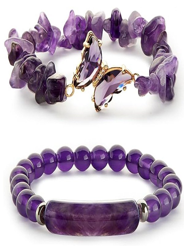 Bracelets Dame Romance Papillon Toutes Les Saisons Roulotté Sortie Pierre naturelle multicouche Bracelet pour Femmes