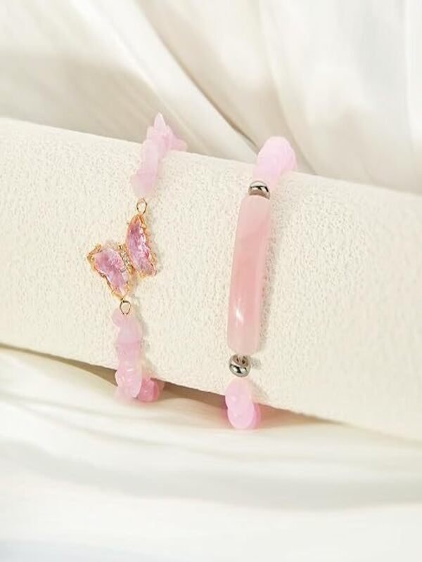 Bracelets Dame Romance Papillon Toutes Les Saisons Roulotté Sortie Pierre naturelle multicouche Bracelet pour Femmes