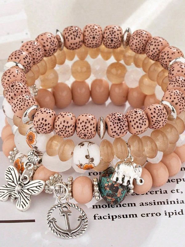 Bracelets Femmes de Style Occidental Abstrait Toutes Les Saisons Imprimé Quotidien multicouche Bracelet Céramique
