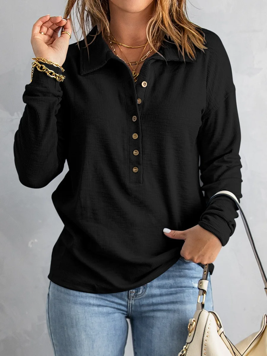 Sweat-shirts Femmes Urbain Plain Printemps / Automne Polyester Joint Fendu Col Montant Coupe Régulière Manches Longues Régulier