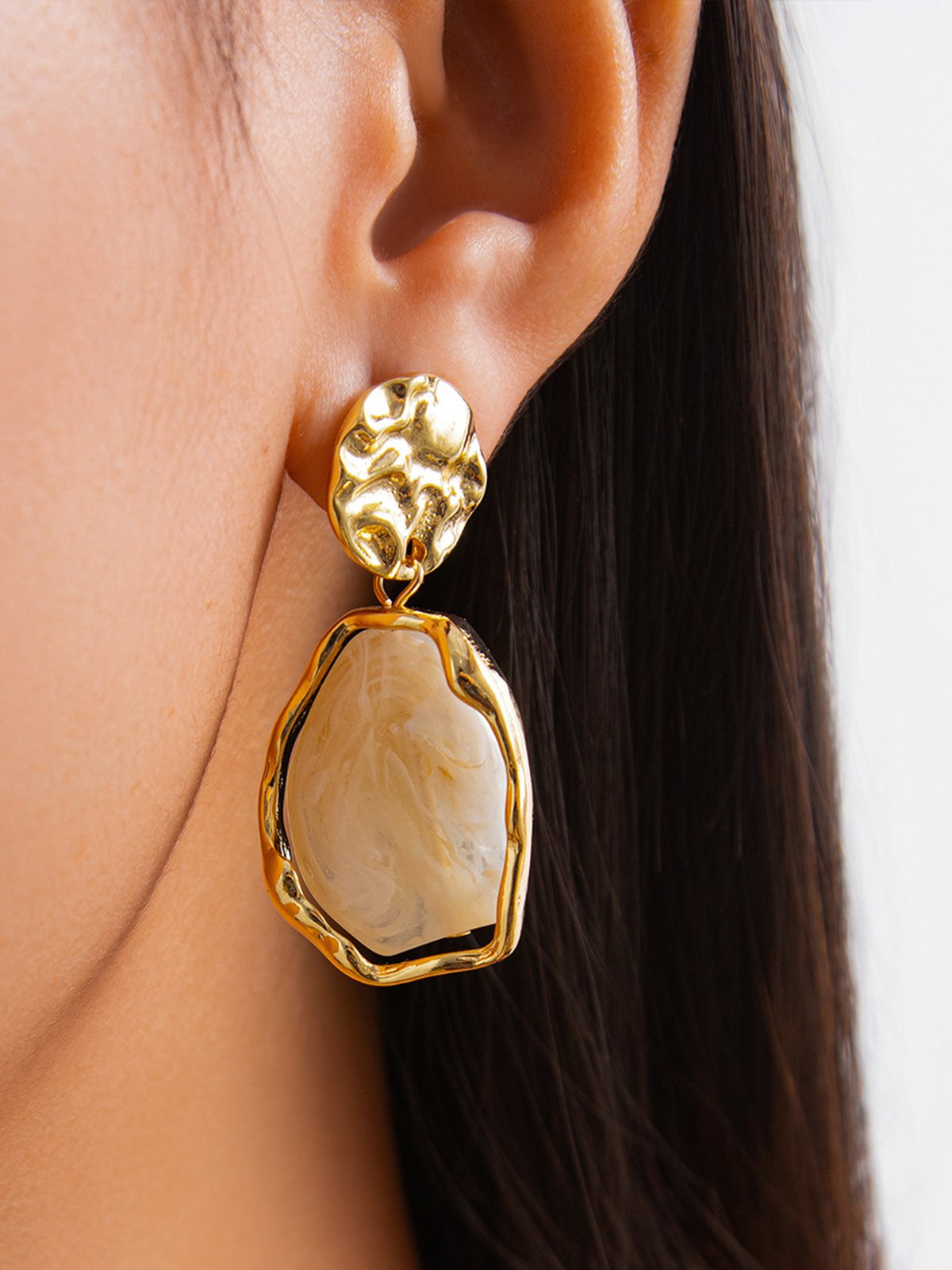 Boucles d'oreilles Femme Plain Toutes Les Saisons Élégant Quotidien Métal Goujon