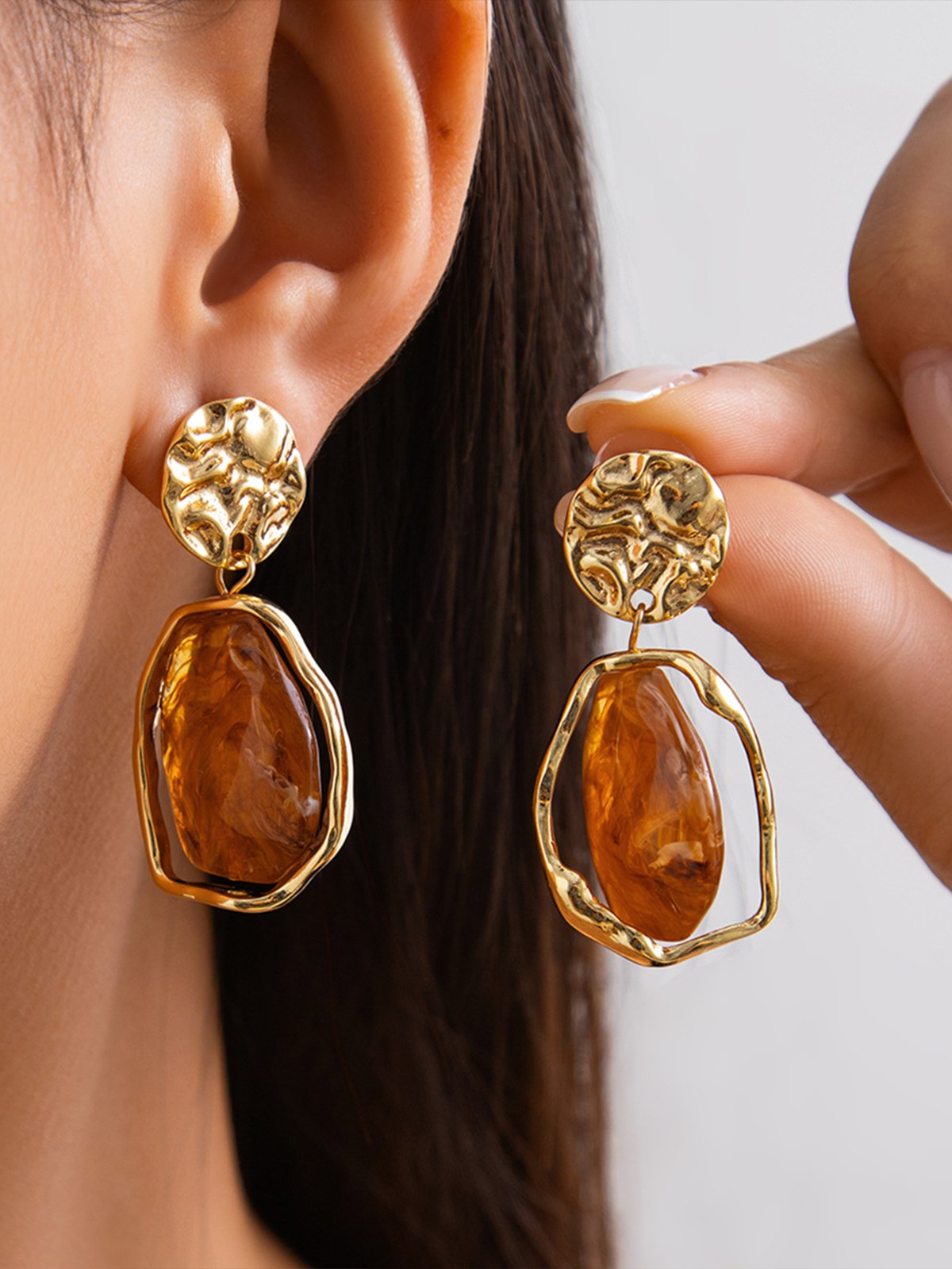 Boucles d'oreilles Femme Plain Toutes Les Saisons Élégant Quotidien Métal Goujon