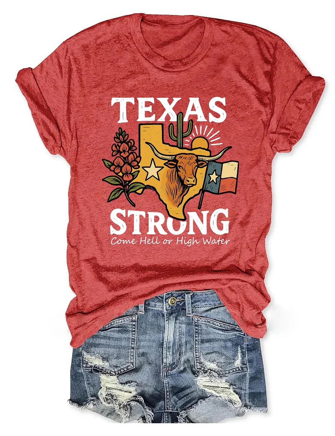 T-shirts Femmes Été Simple Lettres de texte Coton Micro-élasticité Manches Courtes Col Rond Régulier Régulier