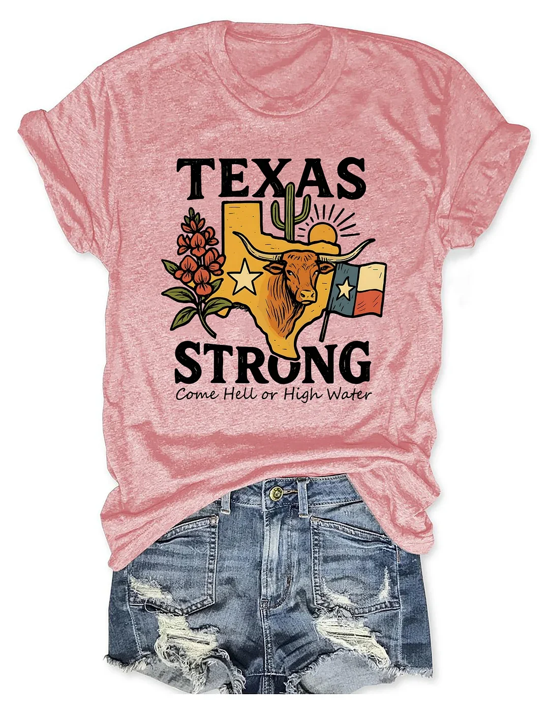 T-shirts Femmes Été Simple Lettres de texte Coton Micro-élasticité Manches Courtes Col Rond Régulier Régulier