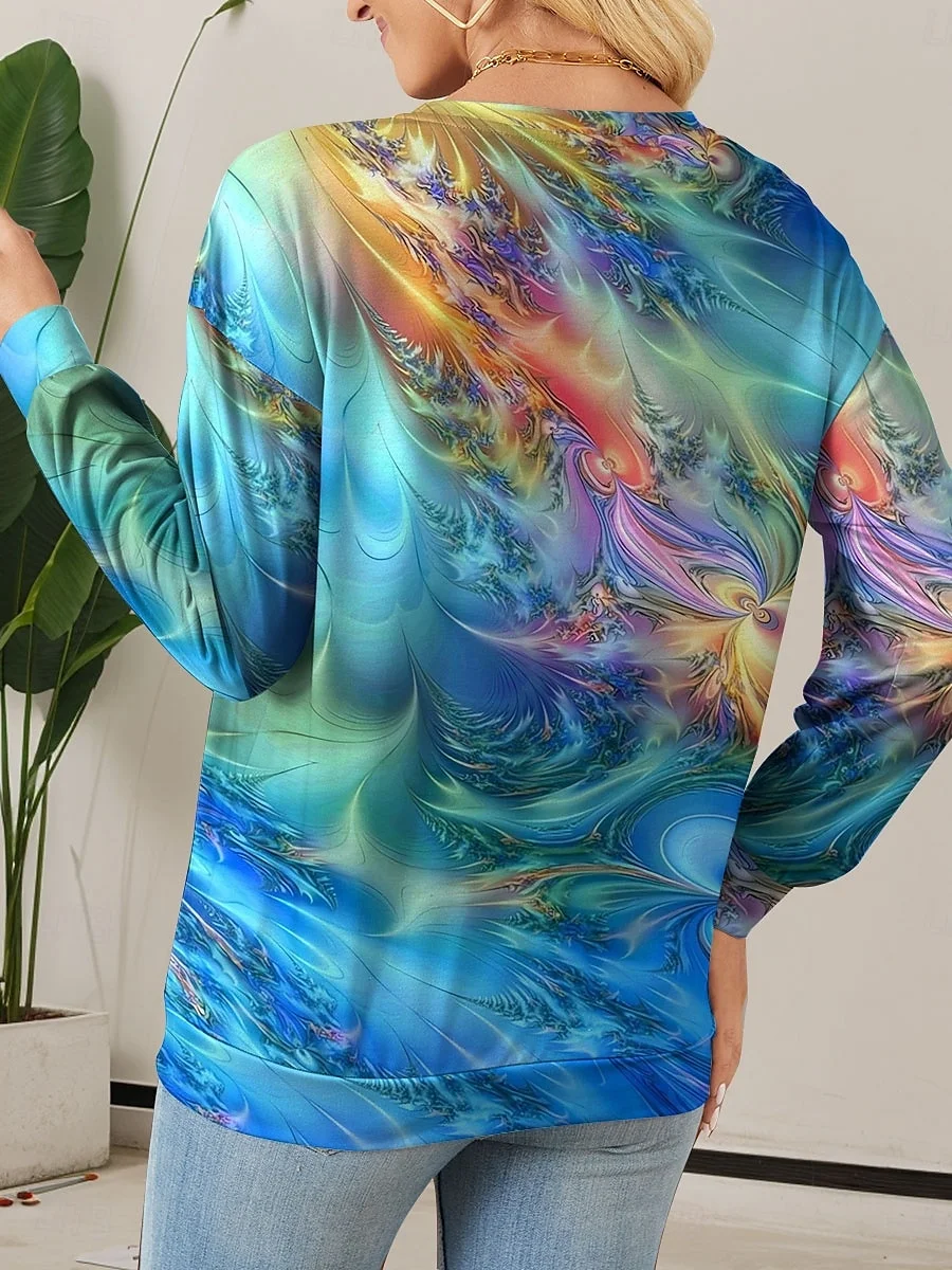 Sweat-shirts Femmes Simple Ombre Printemps / Automne Polyester Ample Régulier Droit Régulier T.-N.-L.