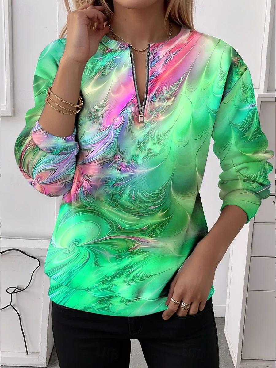 Sweat-shirts Femmes Simple Ombre Printemps / Automne Polyester Ample Régulier Droit Régulier T.-N.-L.