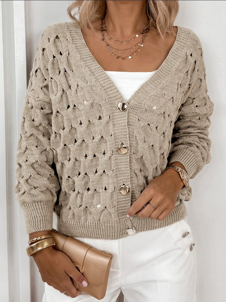Pulls Décontracté Plain Printemps / Automne Micro-élasticité Quotidien Coupe Régulière Manches Longues Régulier Trapèze pour Femmes