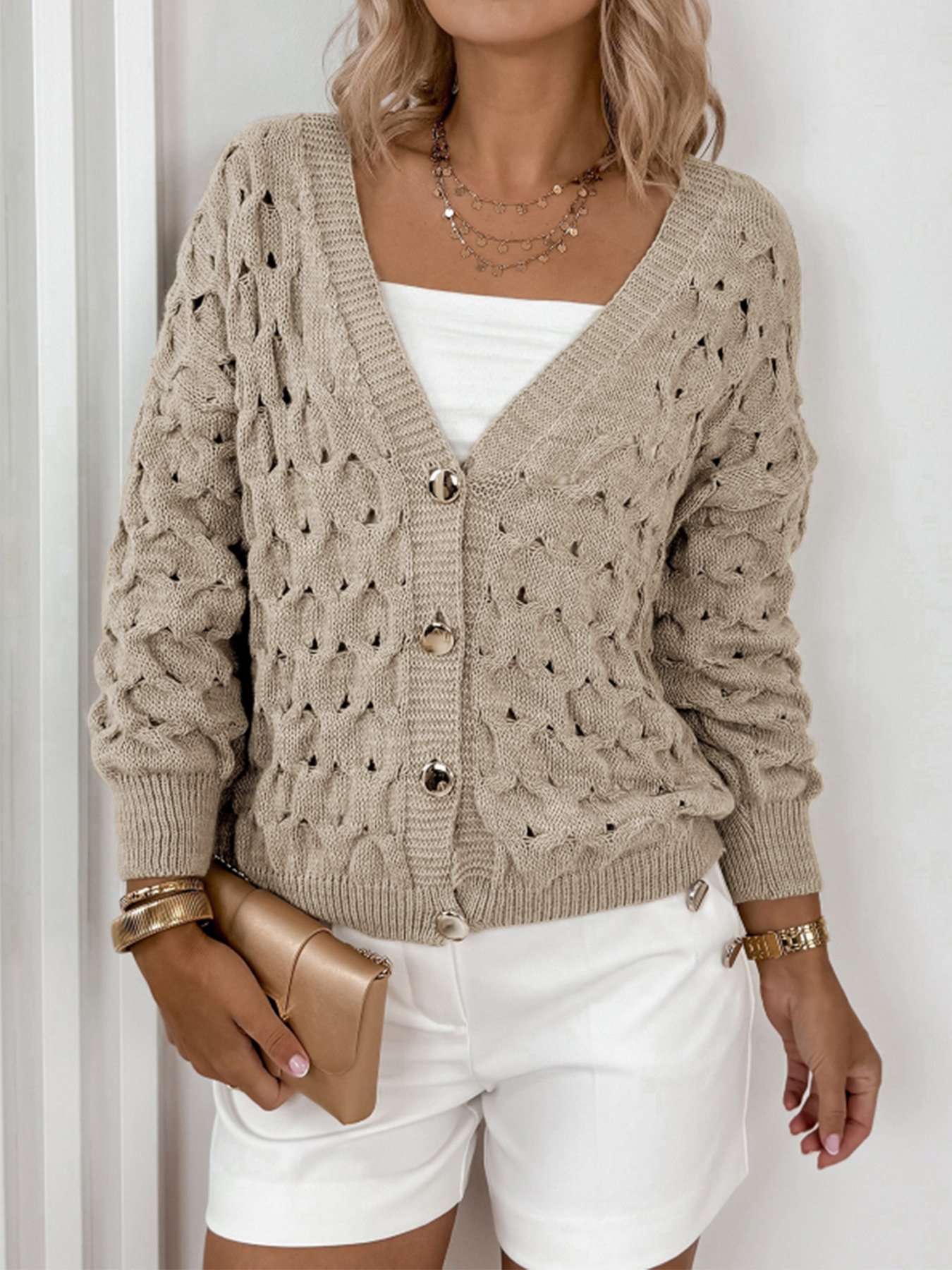 Pulls Décontracté Plain Printemps / Automne Micro-élasticité Quotidien Coupe Régulière Manches Longues Régulier Trapèze pour Femmes