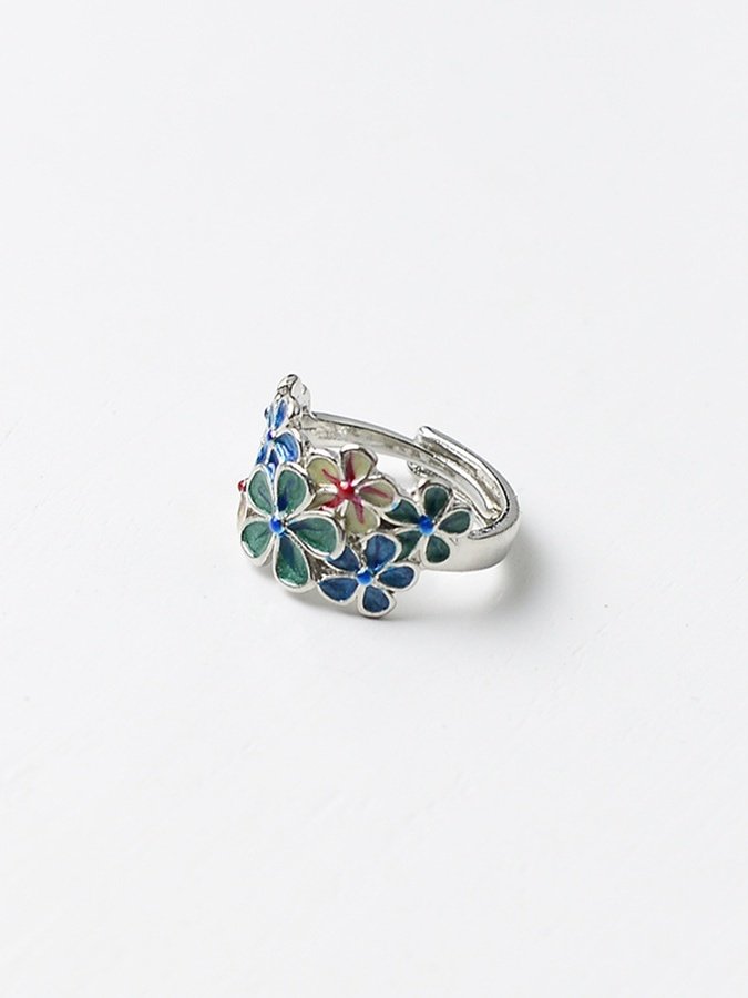 Bagues de Style Occidental Floral Toutes Les Saisons Panneau ensemble Métal Bague pour Femmes
