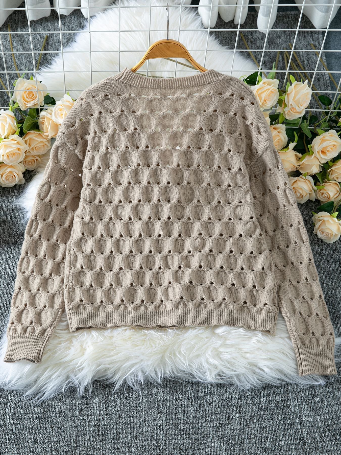 Pulls Décontracté Plain Printemps / Automne Micro-élasticité Quotidien Coupe Régulière Manches Longues Régulier Trapèze pour Femmes