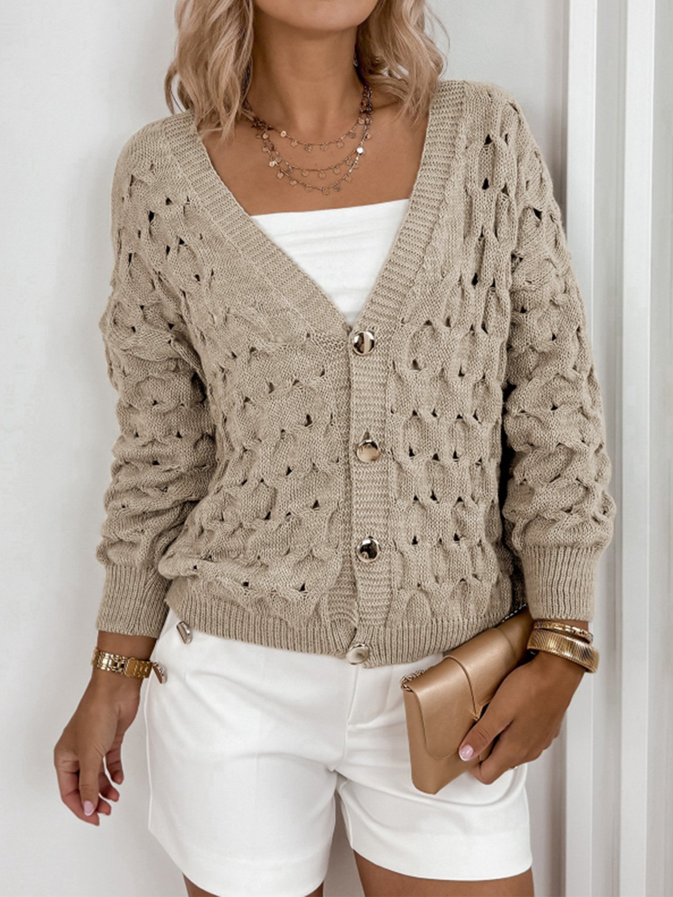 Pulls Décontracté Plain Printemps / Automne Micro-élasticité Quotidien Coupe Régulière Manches Longues Régulier Trapèze pour Femmes