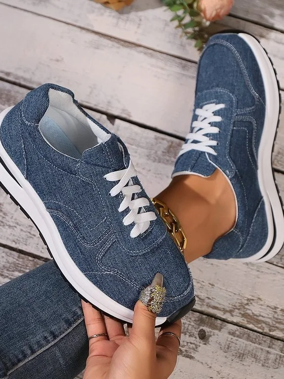 Chaussures Décontractées Décontracté Plain Toutes Les Saisons Mocassin Talon Bas Bout Rond Caoutchouc à Lacets Cortez pour Femmes