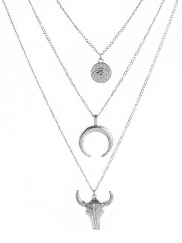 Collier de Style Occidental Imprimé d'Animal Toutes Les Saisons Joint Fendu Vacances Avec Faux Diamant Rétro Style Chaîne Colliers pour Femmes