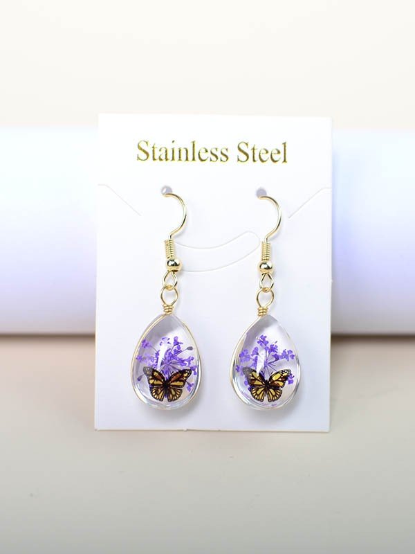 Boucles d'oreilles Femme Rue Papillon Toutes Les Saisons Métal Quotidien Métal Goujon