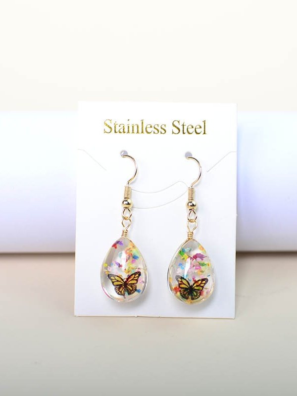Boucles d'oreilles Femme Rue Papillon Toutes Les Saisons Métal Quotidien Métal Goujon