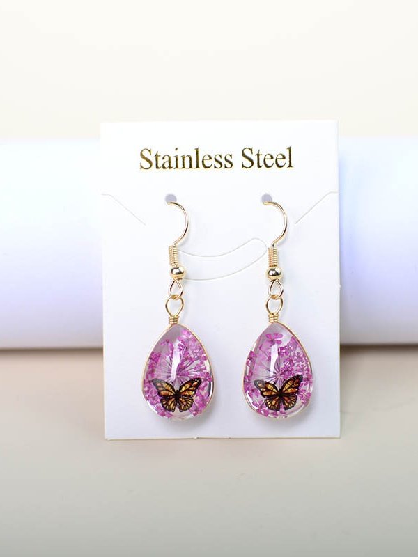 Boucles d'oreilles Femme Rue Papillon Toutes Les Saisons Métal Quotidien Métal Goujon