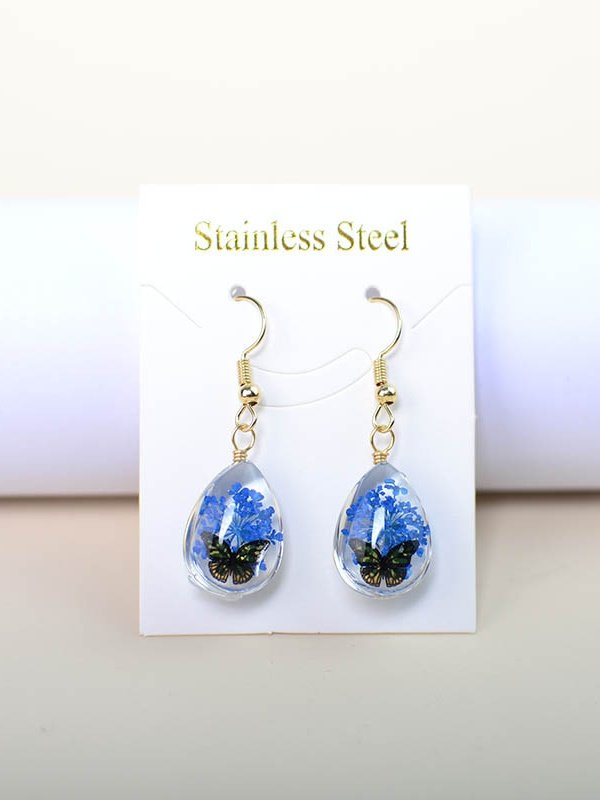 Boucles d'oreilles Femme Rue Papillon Toutes Les Saisons Métal Quotidien Métal Goujon