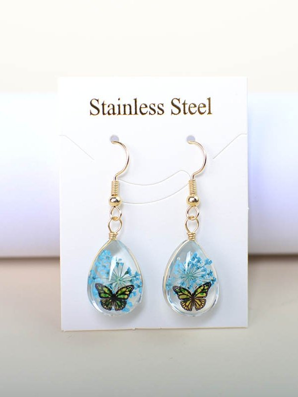 Boucles d'oreilles Femme Rue Papillon Toutes Les Saisons Métal Quotidien Métal Goujon