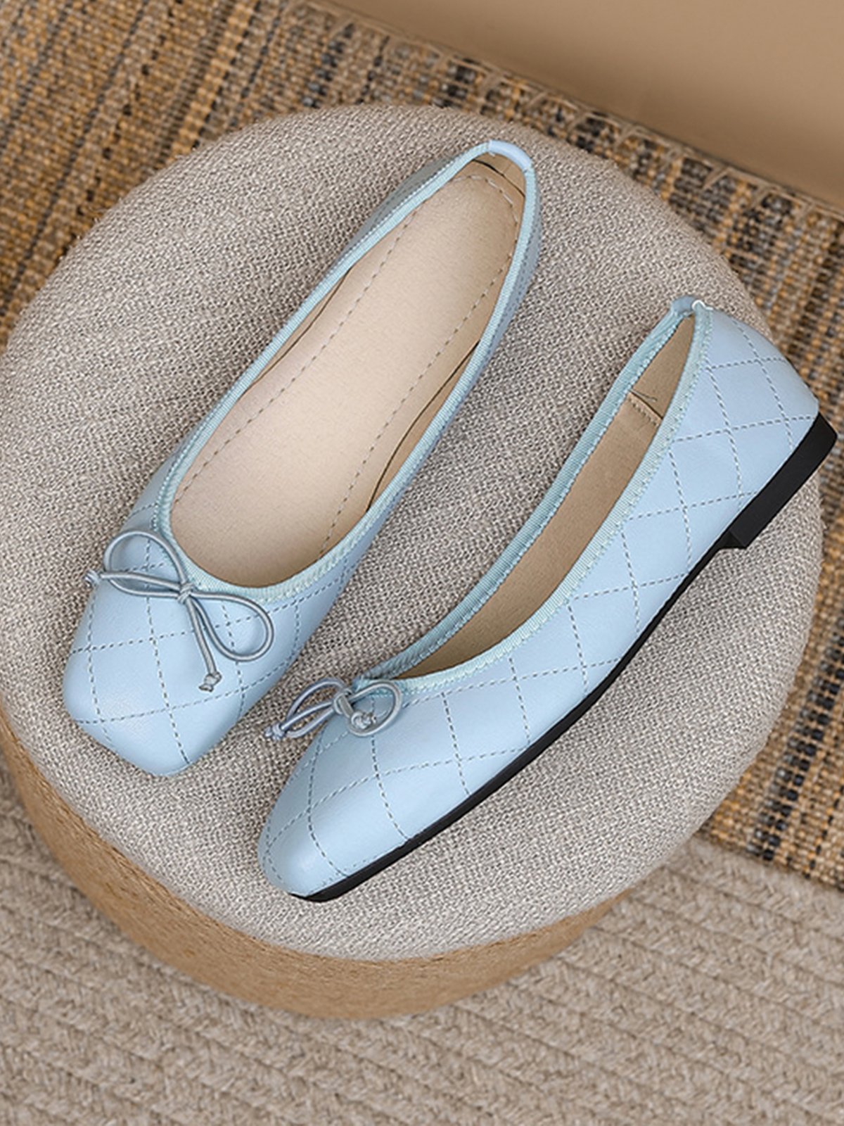 Ballet Chaussures Femmes Décontracté Plain Toutes Les Saisons Ballet Cuir Cuir à Talon Plat Caoutchouc à Enfiler