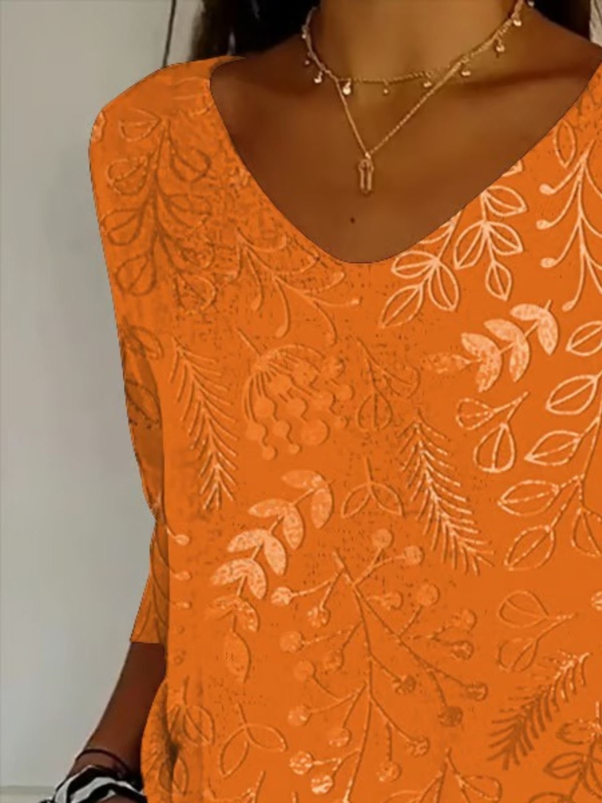 T-shirts Ethnique Plantes Printemps / Automne Polyester Micro-élasticité Quotidien Coupe Régulière Ligne T Régulier pour Femmes