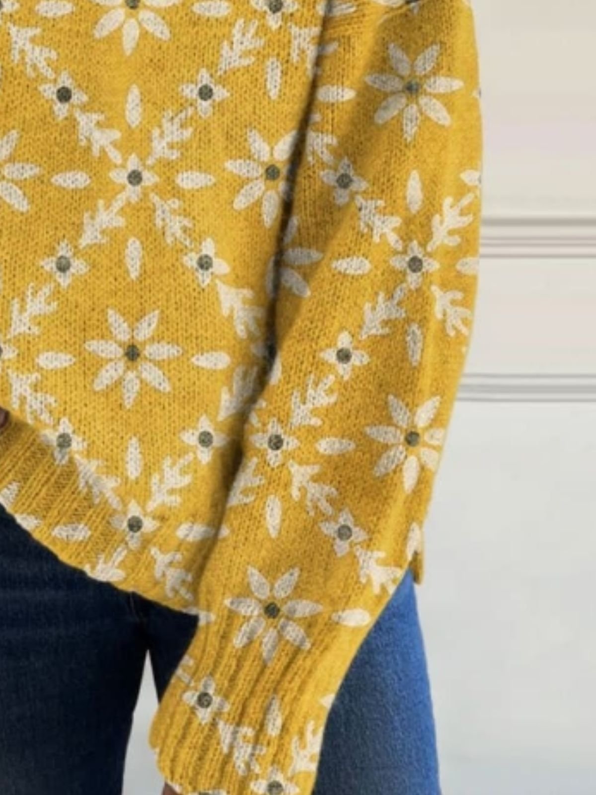 Pulls Femmes Décontracté Floral Printemps / Automne Polyester Micro-élasticité Domestique Coupe Régulière Col Roulé Régulier