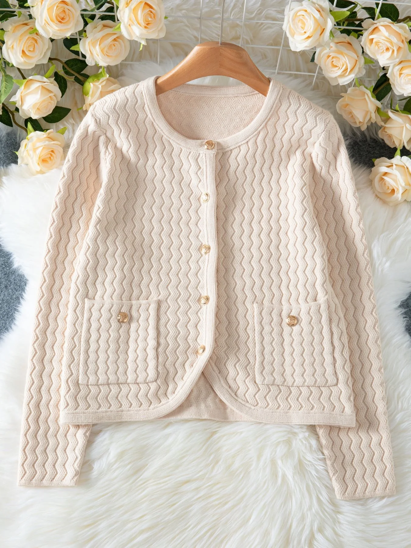 Cardigans Décontracté Plain Printemps / Automne Manches Longues Col Rond Régulier Trapèze Régulier Élasticité moyenne pour Femmes