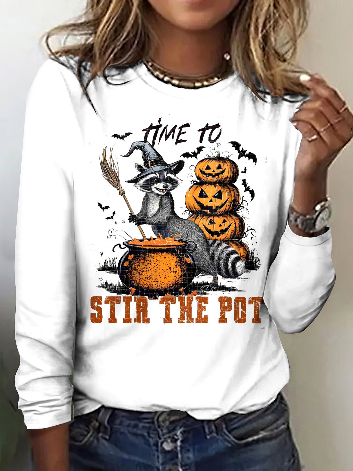 T-shirts Rétro Imprimé d'Animal Printemps / Automne Coton Coupe Régulière Col Rond Régulier Trapèze Régulier pour Femmes